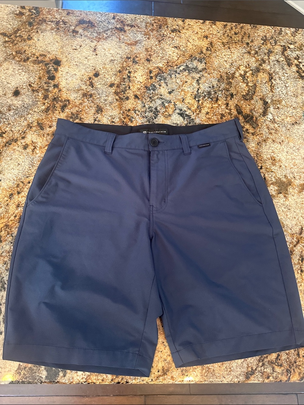Travis Mathew Navy Flat Front Performance Shorts